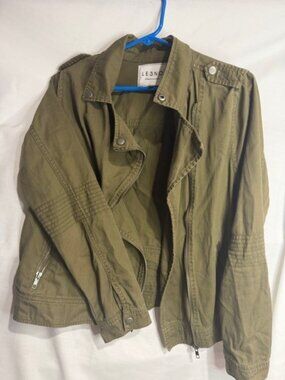LE3NO Olive Green Jacket Size Large